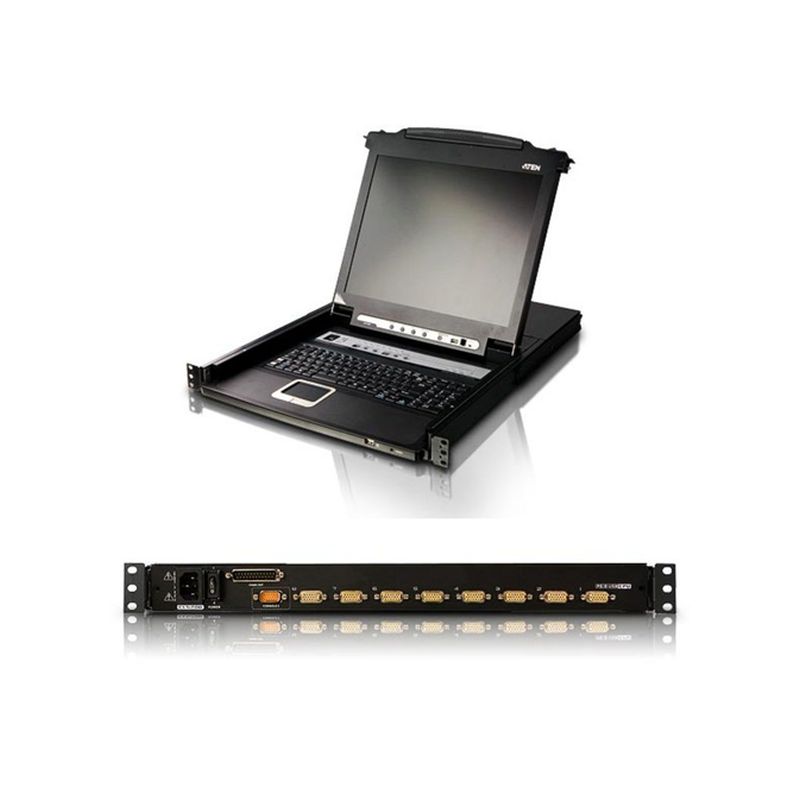 CL5708M ATEN 8 port Combo(PS/2 & USB) 1U Slideway 17' INCH' LCD KVMP Switch Daisy Chain