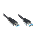 Alcasa 5m USB 3.0 A USB-kabel USB 3.2 Gen 1 (3.1 Gen 1) USB A 5 Gbit/s Zwart