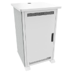 Middle Atlantic Products Forum Side Cart Rack, 20RU, 27" Deep, Wilsonart Designer White, White Powdercoat, Silver Gray Felt