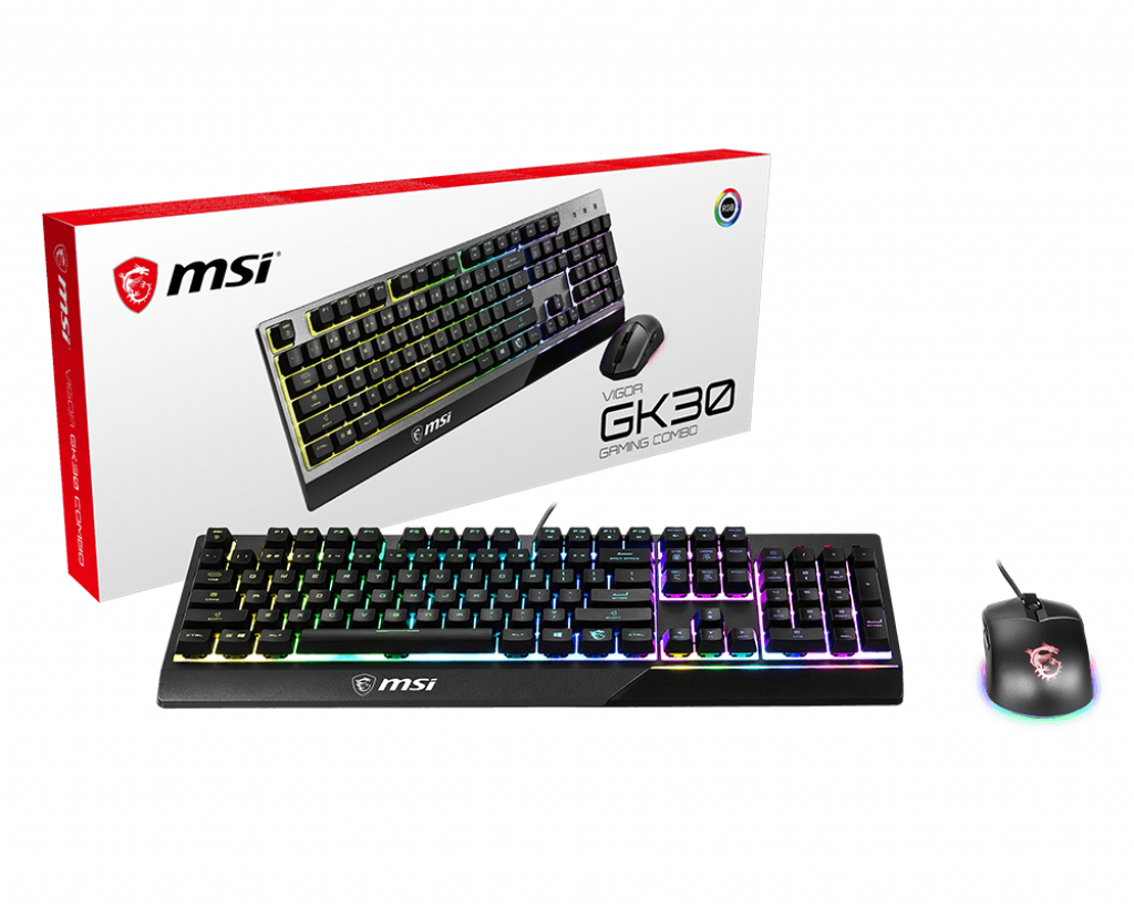 Image of MSI VIGOR GK30 COMBO RGB MEMchanical Gaming Keyboard + Clutch GM11...