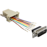 DeLOCK 65432 tussenstuk voor kabels Sub-D 15p RJ45 Zwart, Grijs, Zilver