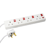 Videk 4 Way 13A Mains Trailer Socket with 2Mtr Cable (Indiv. Switched)