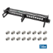 LogiLink Modular 16-port Cat.6A keystone panel, 19"/1U, with 3 cable rings, black