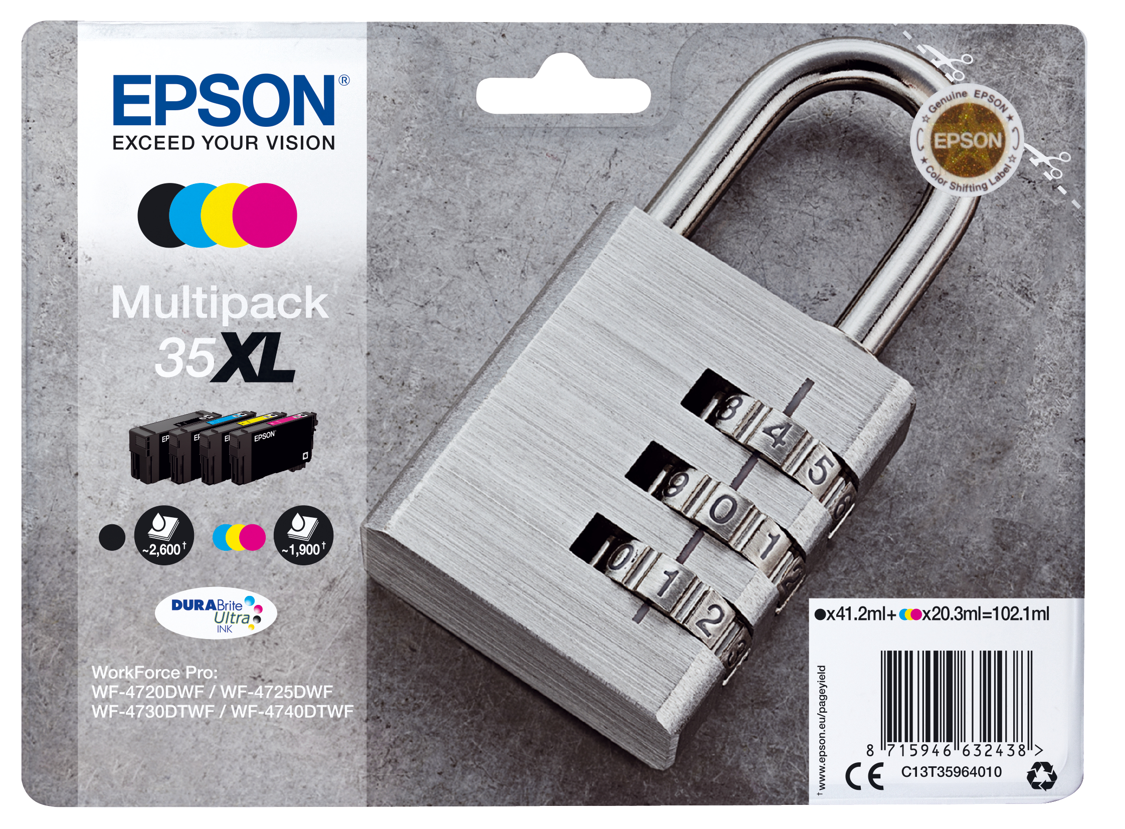 Image of Epson C13T35964010/35XL Ink cartridge multi pack Bk,C,M,Y...