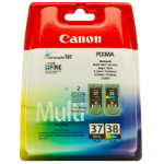 Canon 2145B009/PG-37+CL-38 Printhead cartridge multi pack black + color 11ml + 9ml Pack=2 for Canon Pixma IP 2500/2600/MX 300