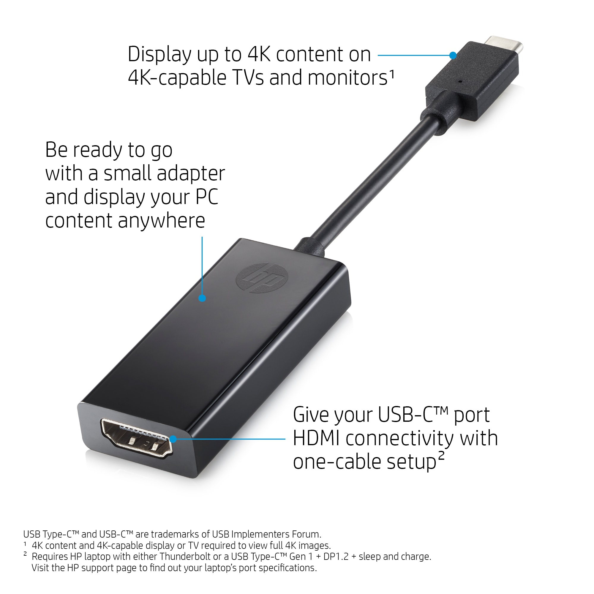 USB C to HDMI Adapter - 4K 60Hz Video, HDR10 - USB-C to HDMI 2.0b Adapter  Dongle - USB Type-C DP Alt Mode to HDMI Monitor/Display/TV - USB C to HDMI