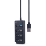 Gembird UHB-U3P1U2P3P-01 interface hub 5000 Mbit/s Zwart