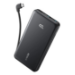 Anker Zolo Power Bank, 10,000mAh Portable Charger 22.5W Output with Built-in USB-C Cable, Black