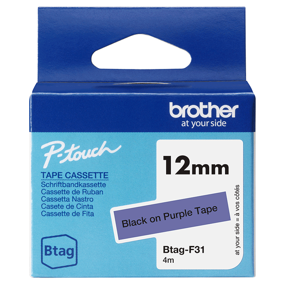 Brother BTAG-F31 DirectLabel-etikettes black on violet 12mm x 4m for B