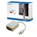 LogiLink Mini DisplayPort / VGA Adapter 0,09 m VGA (D-Sub) Grijs