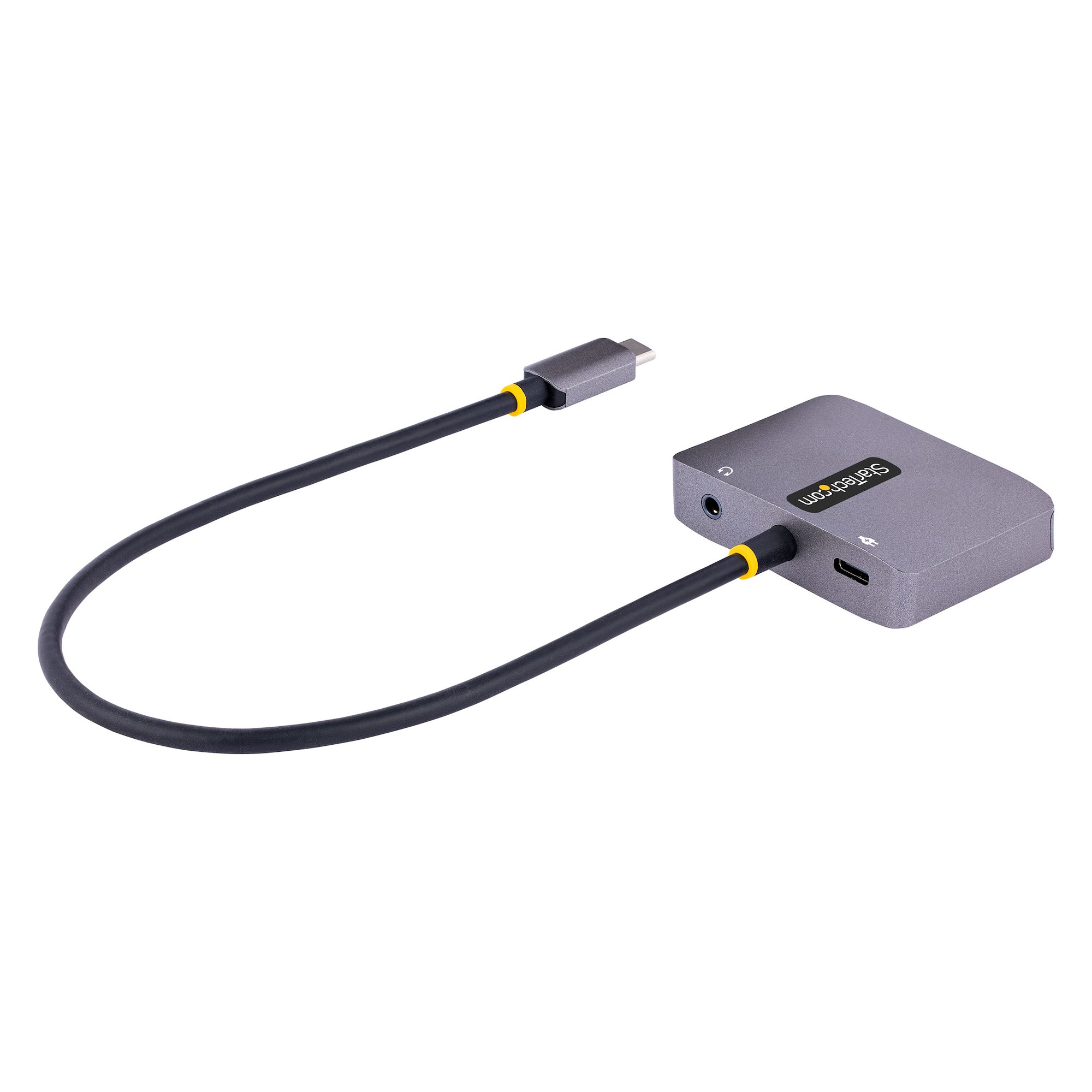 StarTech.com USB C-videoadapter, USB C till HDMI VGA-multiportadapter med 3,5 mm ljudutgång, 4K 60 Hz HDR, 100 W PD 3.0, kompatibel med Thunderbolt 3/4 - USB C-skärmreseadapter