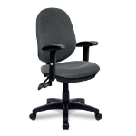 NAUTILUS Designs Java 300 Medium Back Synchronous Triple Lever Fabric Operator Office Chair With Height Adjustable Arms Grey - BCF/P606/GY/ADT DD