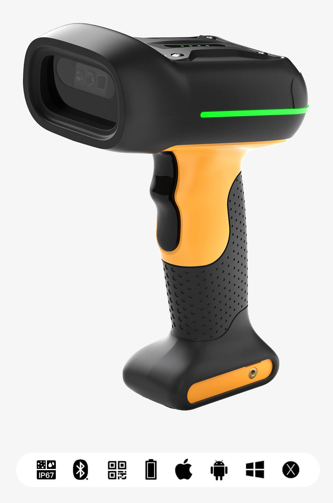 Inateck BCST-75 Handheld bar code reader 2D Black, Yellow