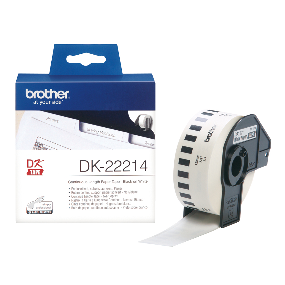 Image of Brother DK-22214 DirectLabel Etikettes white 12mm x 30,48m for...
