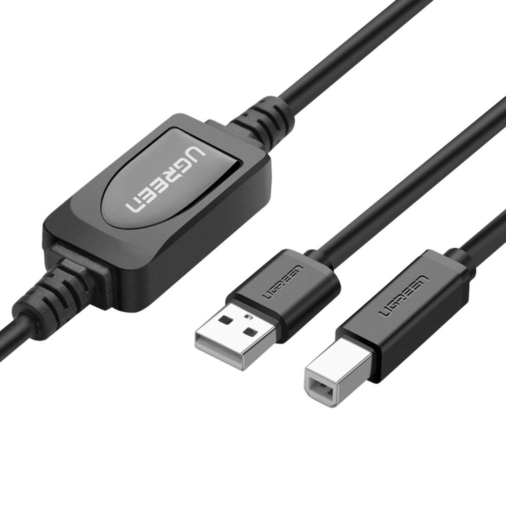 EU Product - USB-B to USB-A 2.0 printer cable, 15m - Black thumbnail