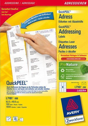 Image of Avery L7161-100 addressing label White