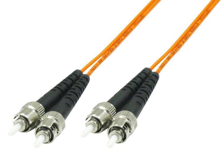 5 meter Fiber Optic Cable with ST/PC Male to ST/PC Male Connector, Orange - FIB110005
