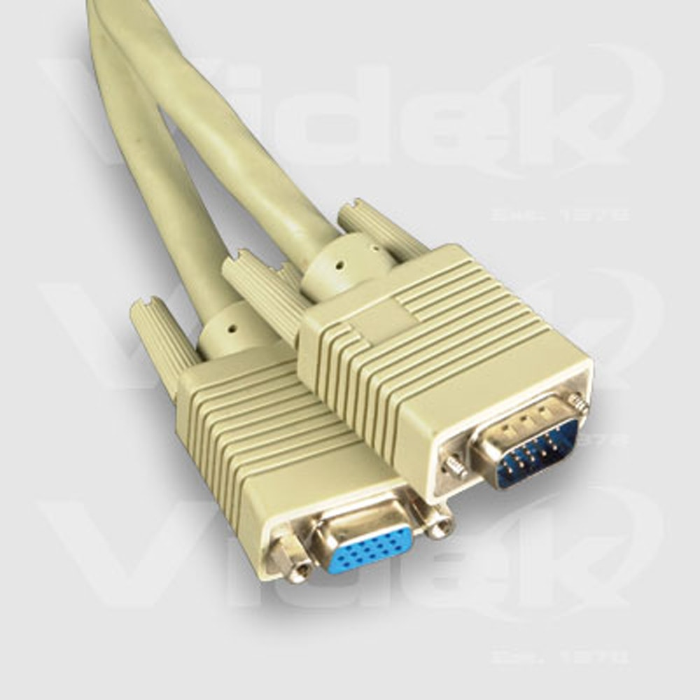 Videk SVGA 15HDD Plug to Socket Beige Coax Monitor Extension Cable 2Mtr
