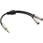 InLine S-99250 audio cable 0.15 m 3.5mm 2 x 3.5mm Black, Silver