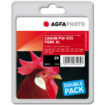 AgfaPhoto APCPGI570XLBDUOD inktcartridge 2 stuk(s) Zwart
