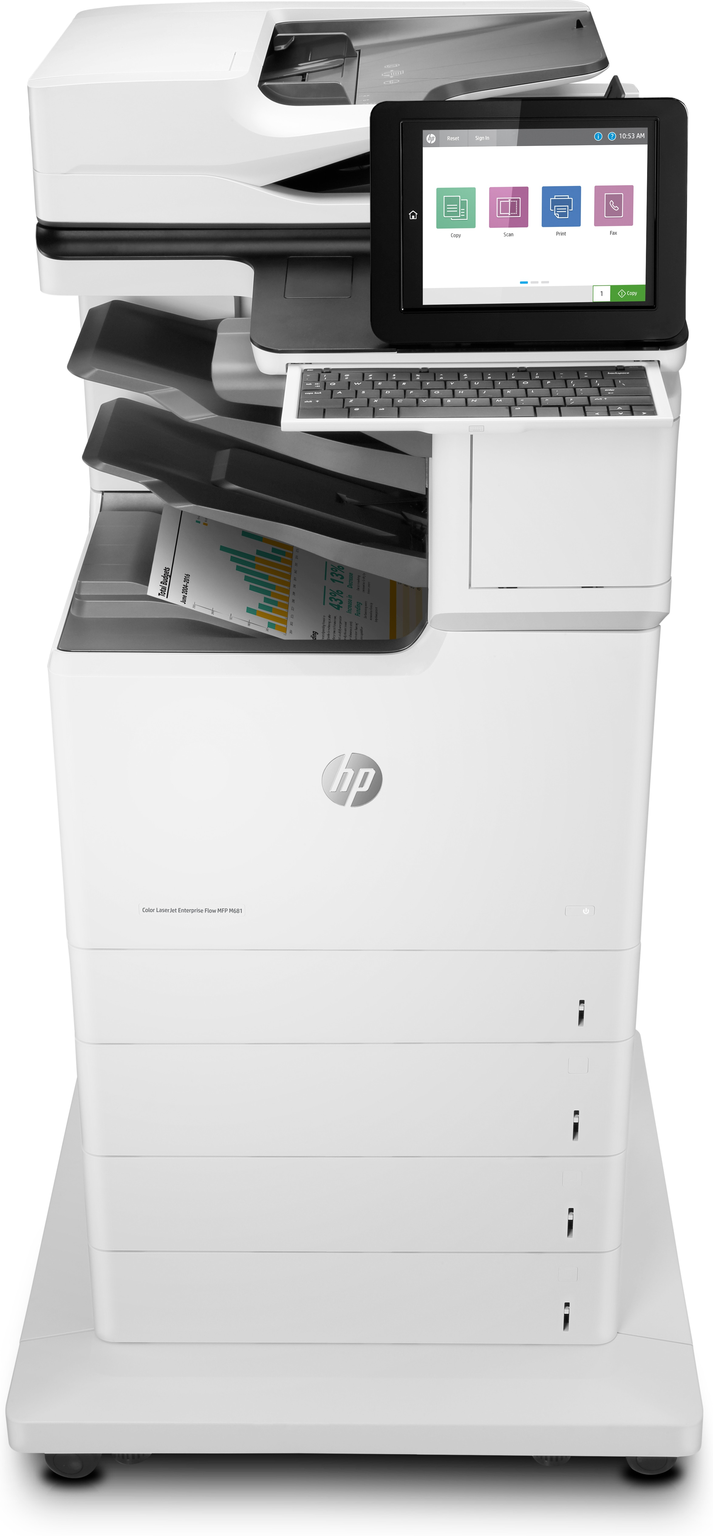 Image of HP Color LaserJet Enterprise Flow MFP M681z, Print, copy, scan, fax
