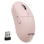 ACTECK Mouse Ergonómico Multidispositivo Instinct Click MI484 / hasta 3 - 200 DPI Ajustable / 2.4 Ghz + Bluetooth / 5 Botones / Recargable / Advanced Series / Rosa