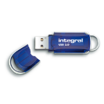 Integral 32GB USB2.0 DRIVE COURIER BLUE PACK OF 3 USB flash drive USB Type-A 2.0 Blue, Silver