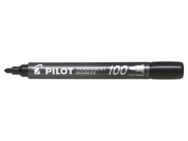 Pilot 100 permanent marker Bullet tip Black 20 pc(s)