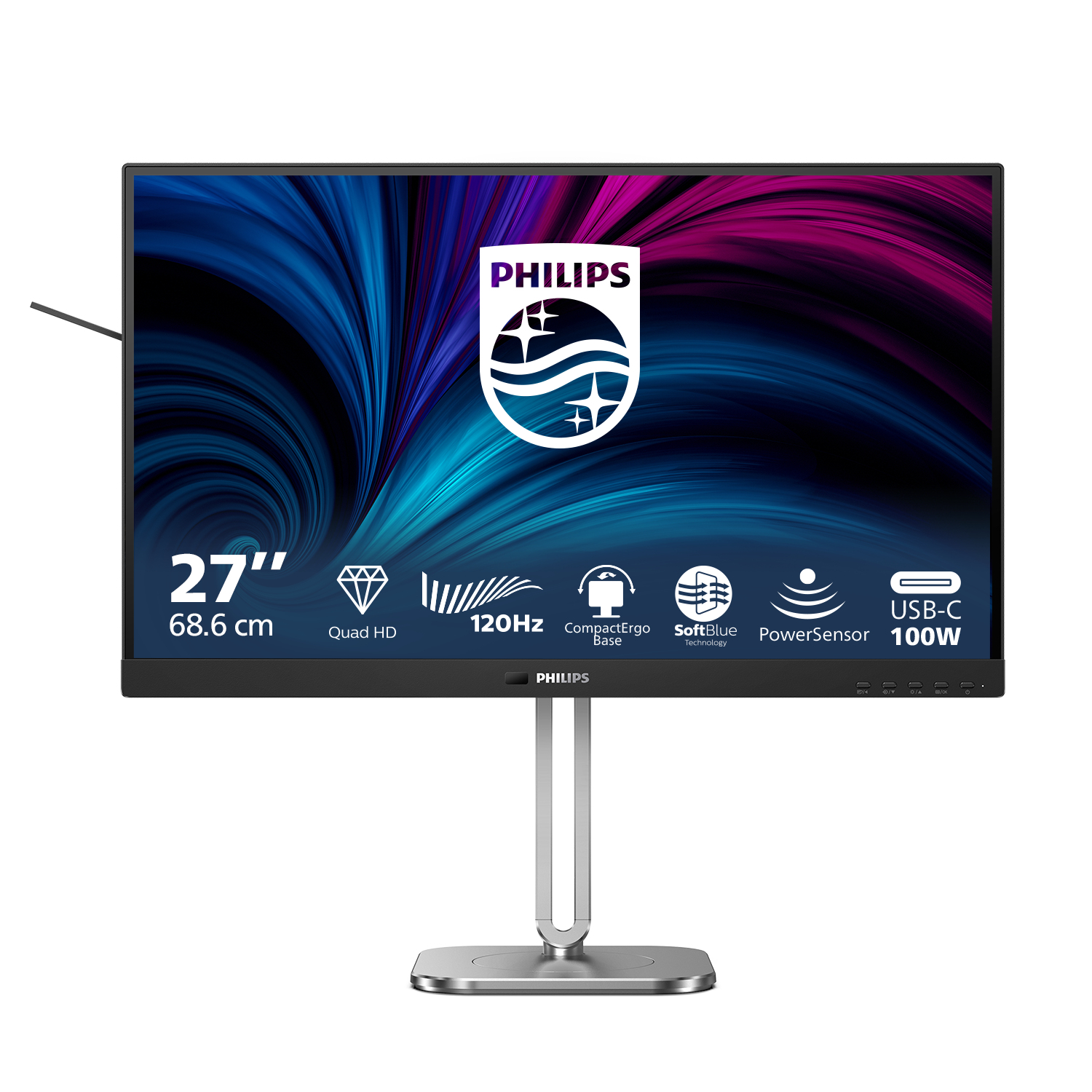 Philips Grey 27B2u4601/00 Computer Monitor 68.6 Cm (27") 2560 X 1440 P