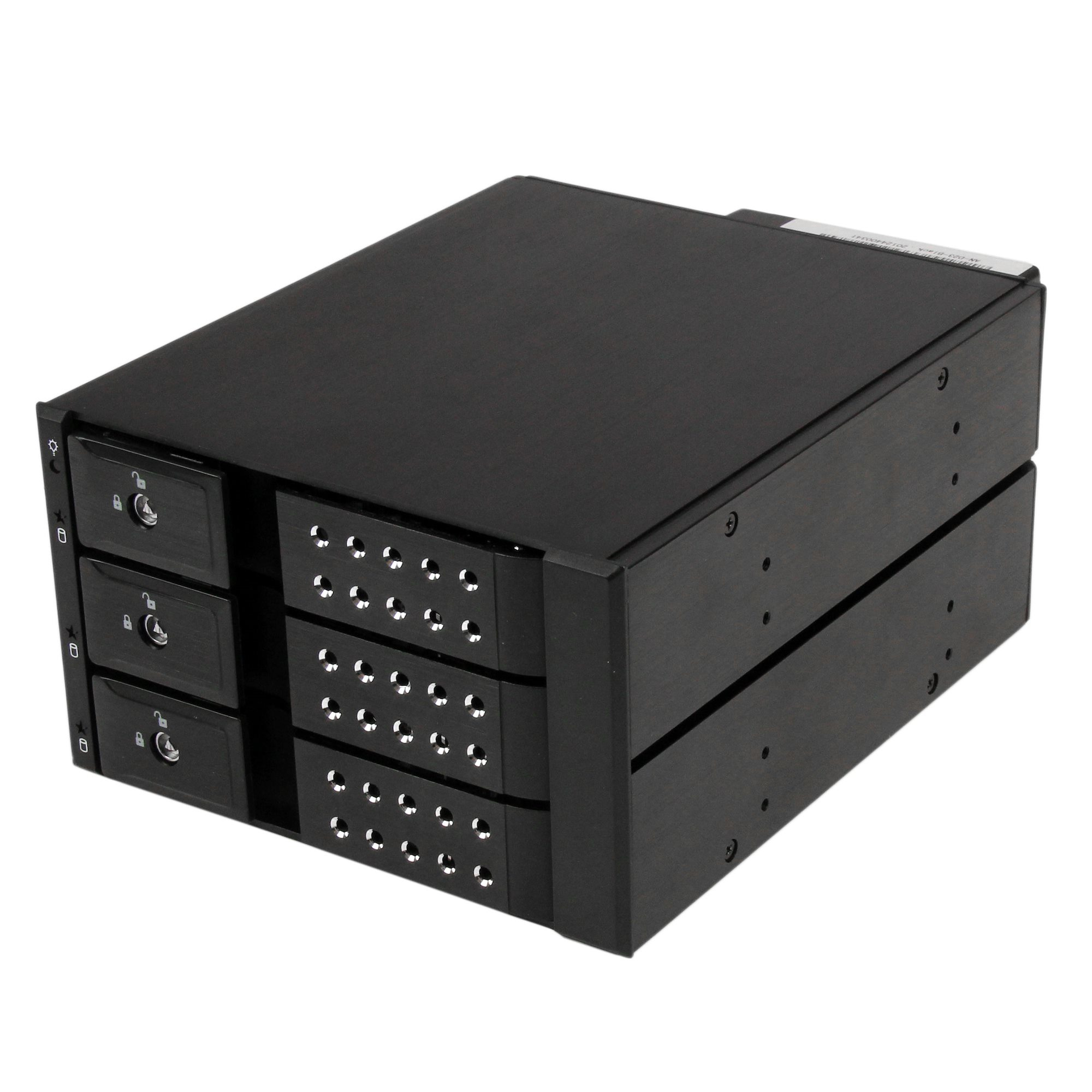 Image of StarTech.com 3 Bay Aluminum Trayless Hot Swap Mobile Rack...