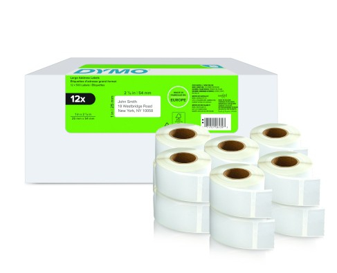 Image of Dymo 2177563 DirectLabel-etikettes 54mm x 25mm 12 x 500 pcs for...