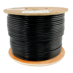 Tripp Lite N224-01K-BK Cat6 Gigabit Solid Core Plenum-Rated UTP CMP PVC Bulk Ethernet Cable, Black, 1000 ft. (304.8 m)