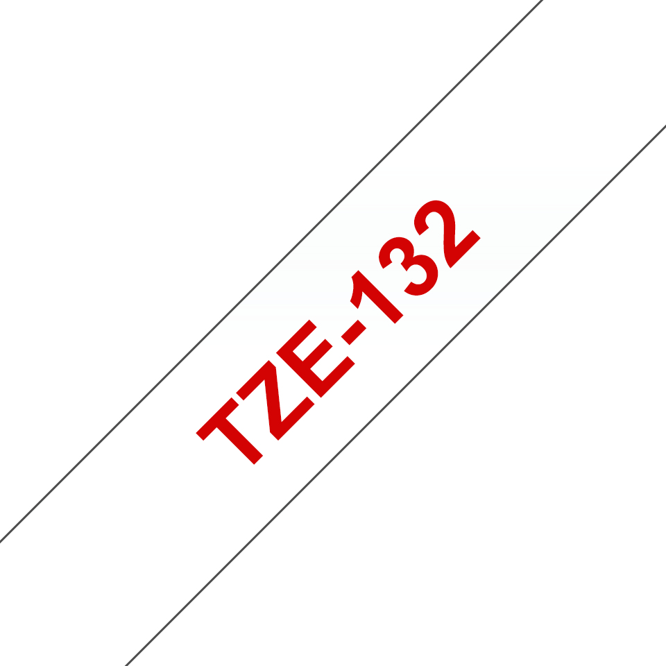 Brother TZE-132 DirectLabel red on Transparent Laminat 12mm x 8m for B