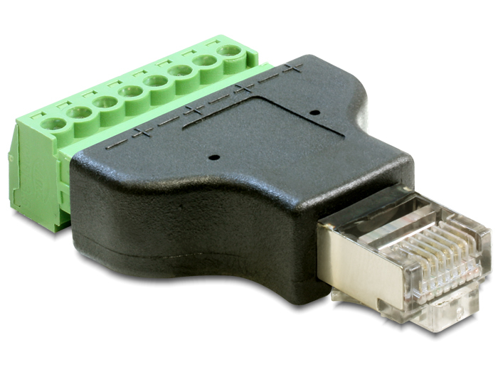 Image of DeLOCK 65389 cable gender changer RJ45 8p Black, Green
