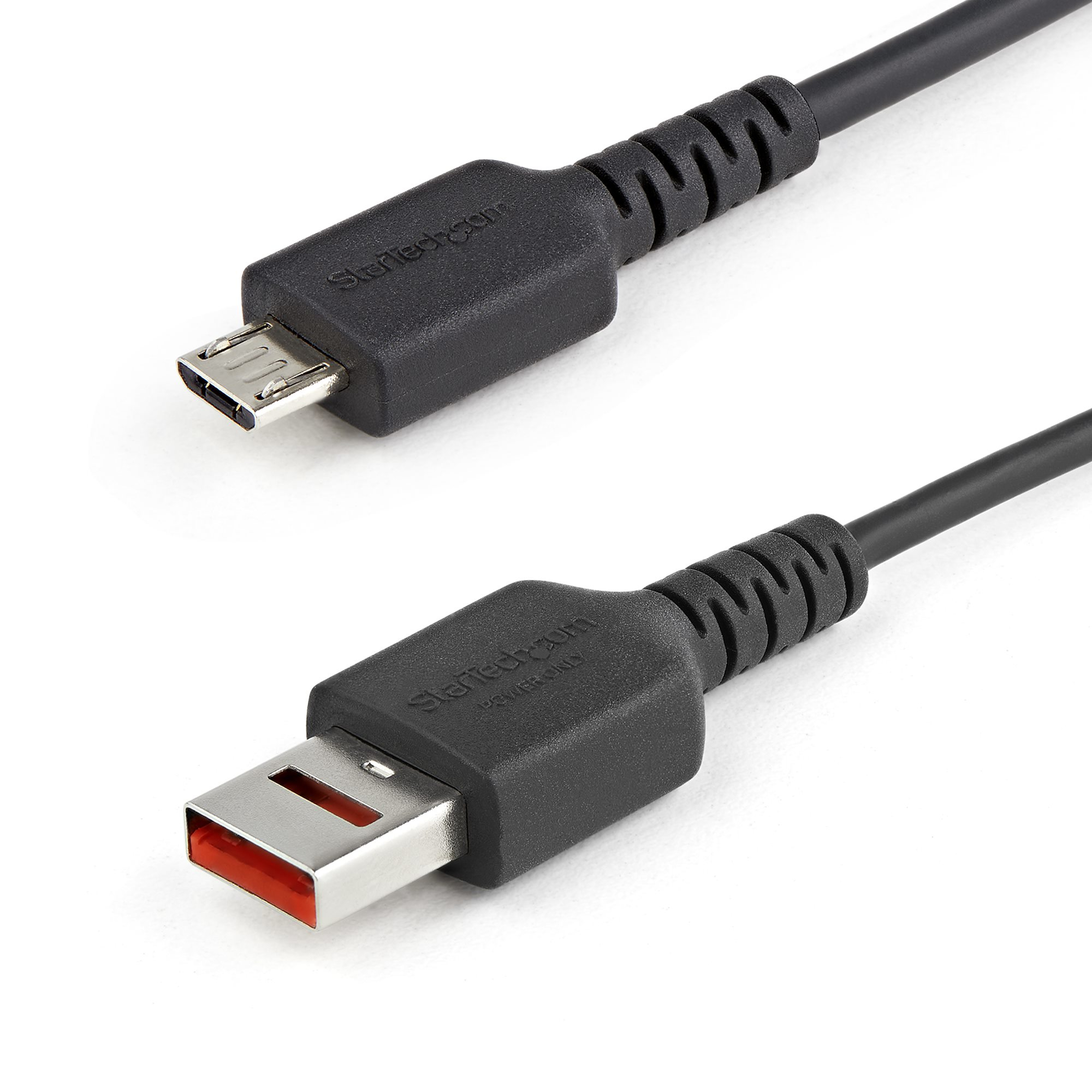 Image of StarTech.com 3ft (1m) Secure Charging Cable – USB-A to Micro USB...