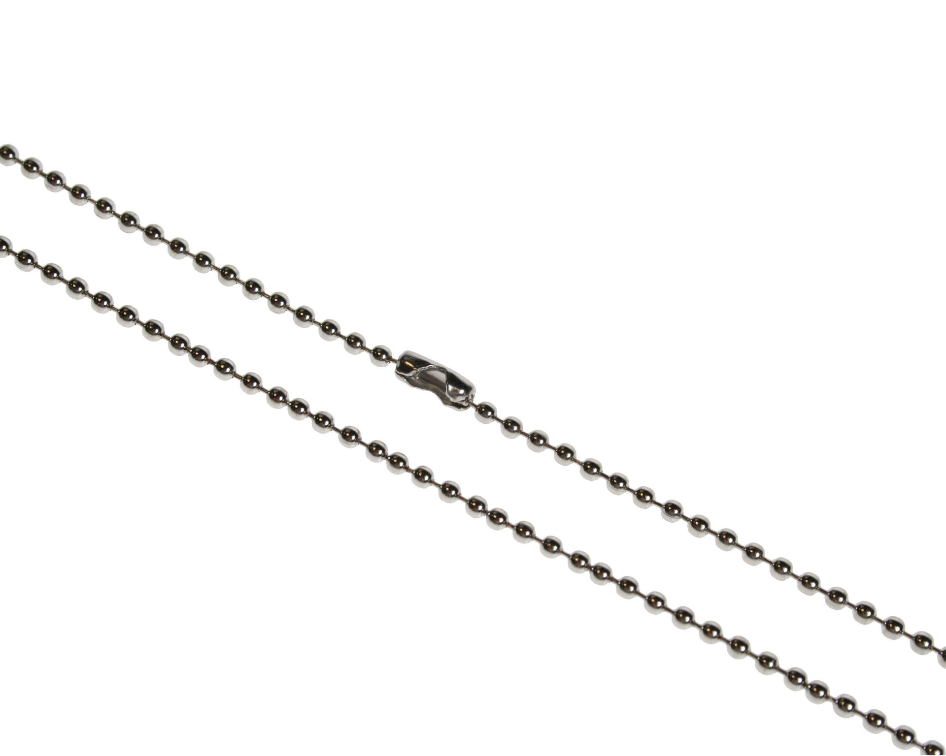 Digital ID 30inch Metal Bead Chain Necklace. Nickel Plated (Pack of 10