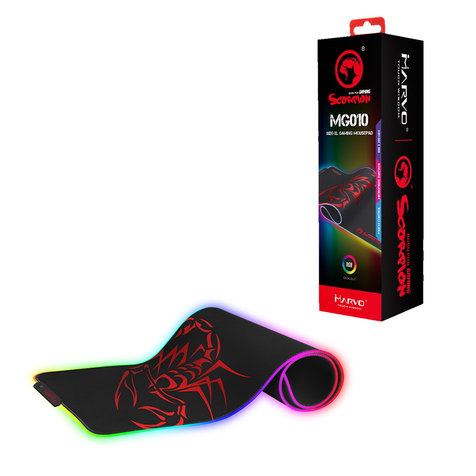 Image of MARVO MG010 Gaming Mouse Pad, 7 colour LED with 3 RGB Effects, XL...