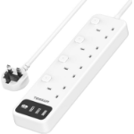 Tessan 4-Gang Extension 3 USB-A 2m 13A TS-B204