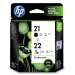 HP Pack de ahorro de 2 cartuchos de tinta original 21 negro/22 tricolor