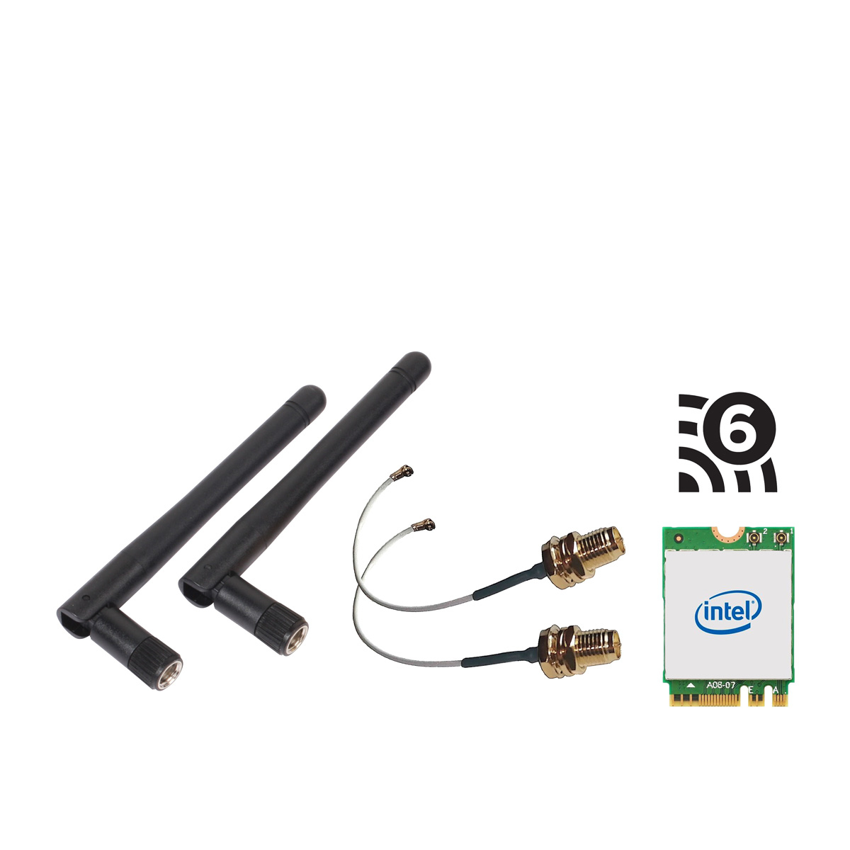 Shuttle WLN-M3 - WLAN Kit for Edge PC Series SPCEL, Intel WLAN M.2 card (ax)/Bluetooth, incl. cables and external antennas