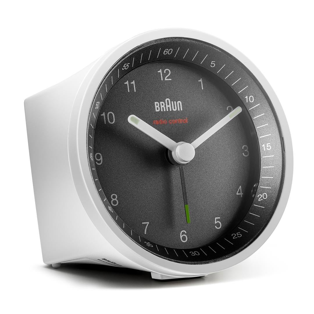 Image of Braun BC07WB-DCF - Quartz alarm clock - Round - Black - White -...