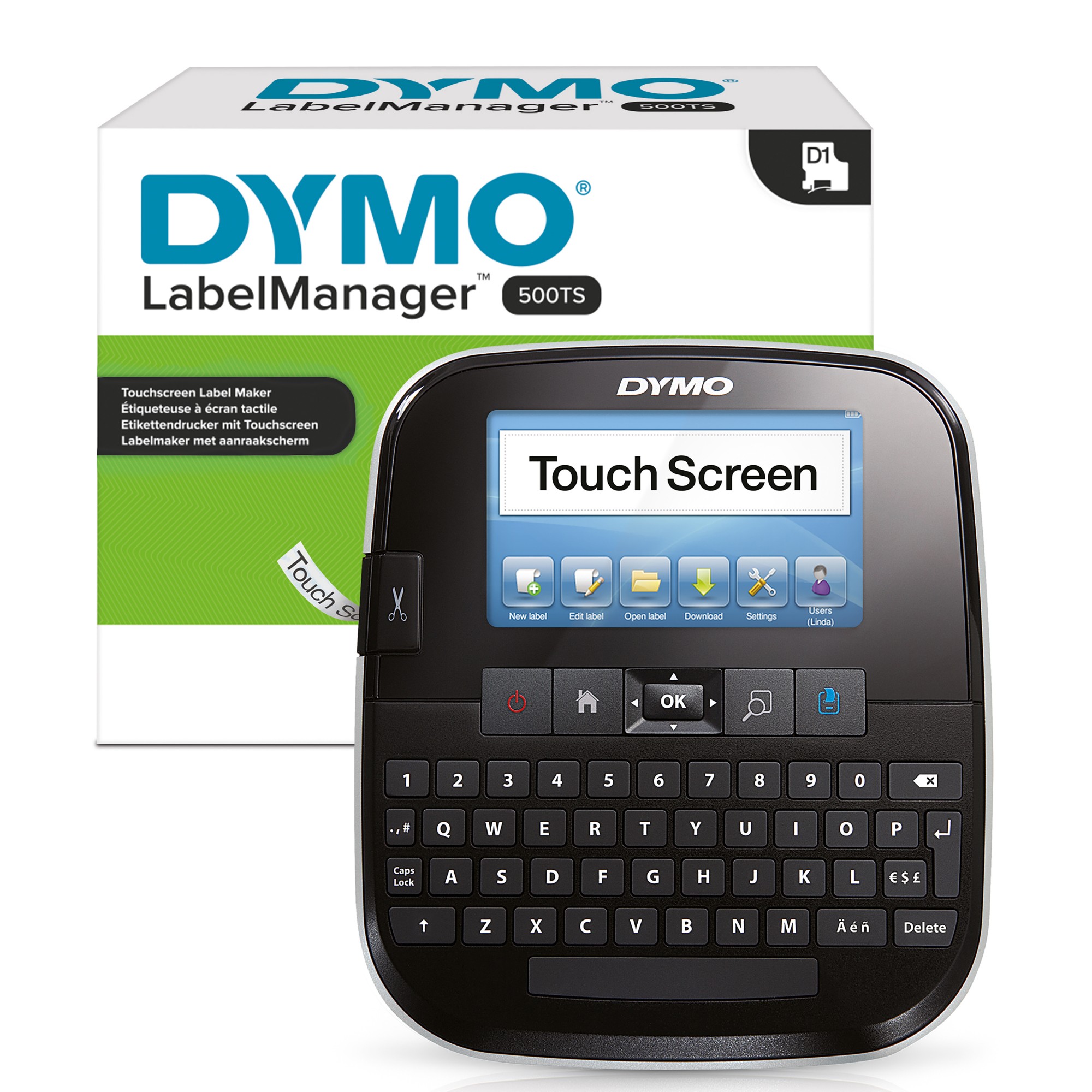 DYMO LabelManager Label Manager 500TS Touch Screen Handheld Label Maker | QWERTY Keyboard | Full Colour with PC/Mac Connection