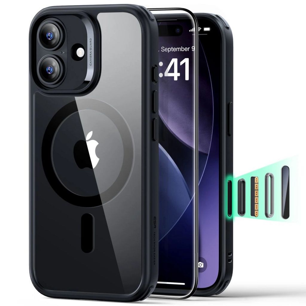 EU Product - Classic Hybrid MagSafe Set Case & Screen Protector for iPhone 17 - Clear Black thumbnail