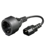Microconnect PE130075 power cable Black 0.23 m C14 coupler Schuko