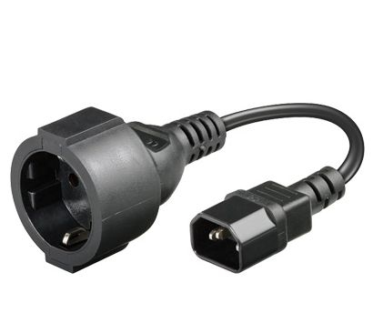 Image of Microconnect PE130075 power cable Black 0.23 m C14 coupler Schuko