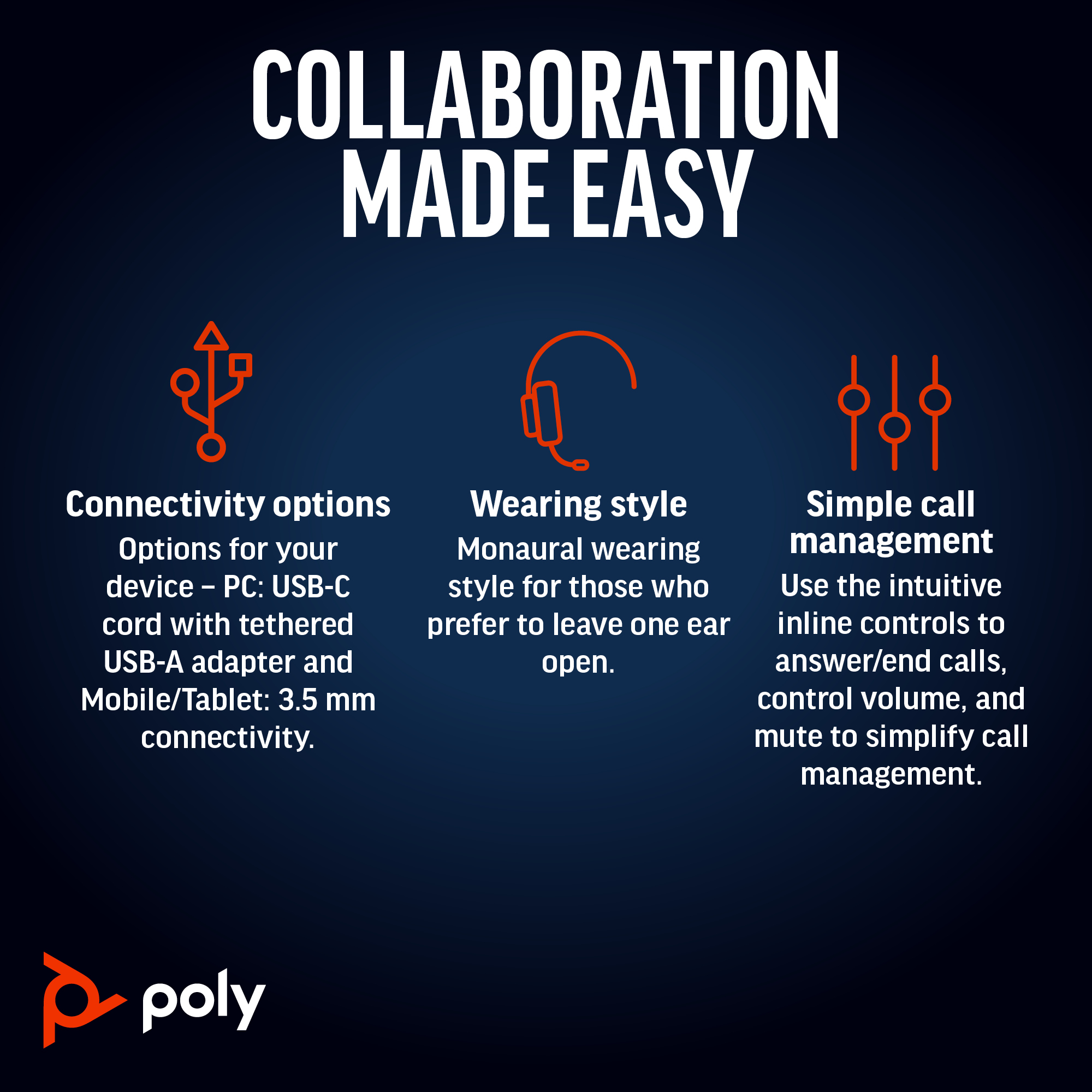 Poly Blackwire 5210 Monaural USB-C Headset +3.5mm Plug +USB-C/A Adapter (Bulk) Poly Blackwire 5210 Monaural USB-C Headset +3.5mm Plug +USB-C/A Adapter (Bulk)