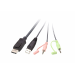 ATEN 2-poorts USB DisplayPort-kabel KVM-switch met externe poortselectieschakelaar