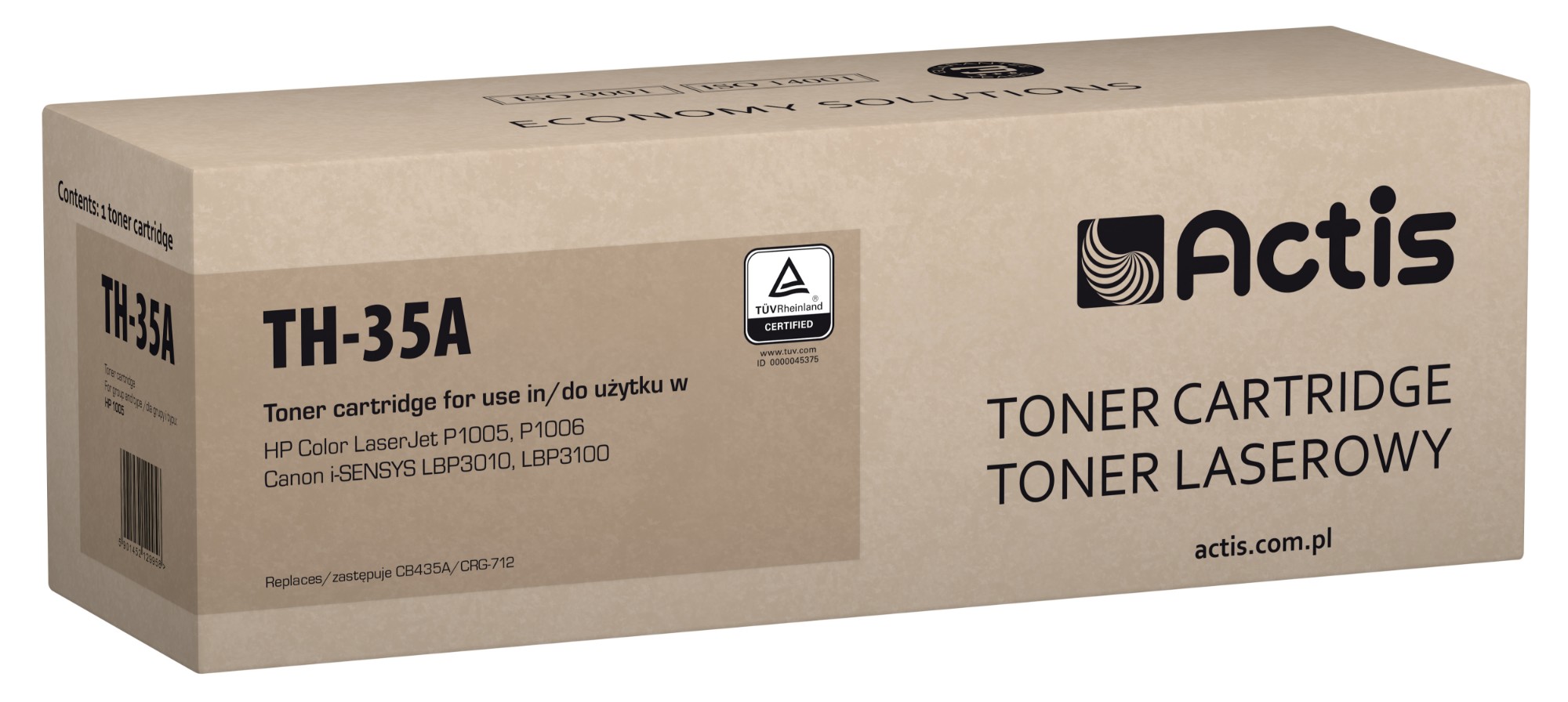 Actis TH-35A toner (replacement for HP 35A CB435A, Canon CRG-712; Standard; 1500 pages; black)