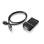 Lenovo USB 3.0 - DVI/VGA USB grafische adapter 2048 x 1152 Pixels Zwart
