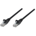 Intellinet Network Patch Cable, Cat5e, 0.25m, Black, CCA, U/UTP, PVC, RJ45, Gold Plated Contacts, Snagless, Booted, Lifetime Warranty